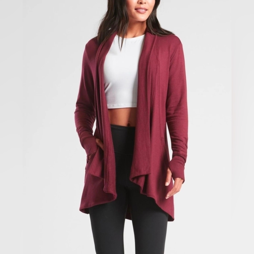 Athleta | Dark Maroon Nirvana Pranamaya Wrap Cardigan Size Small